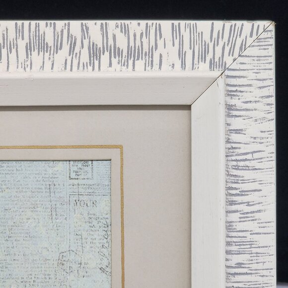 Vintage 1950s Wooden Textured Picture Fraame White Gray 8.5x6.5 - Picture 4 of 11